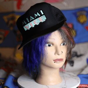 Vintage Miami Vice Black Trucker Hat Snapback Cap
